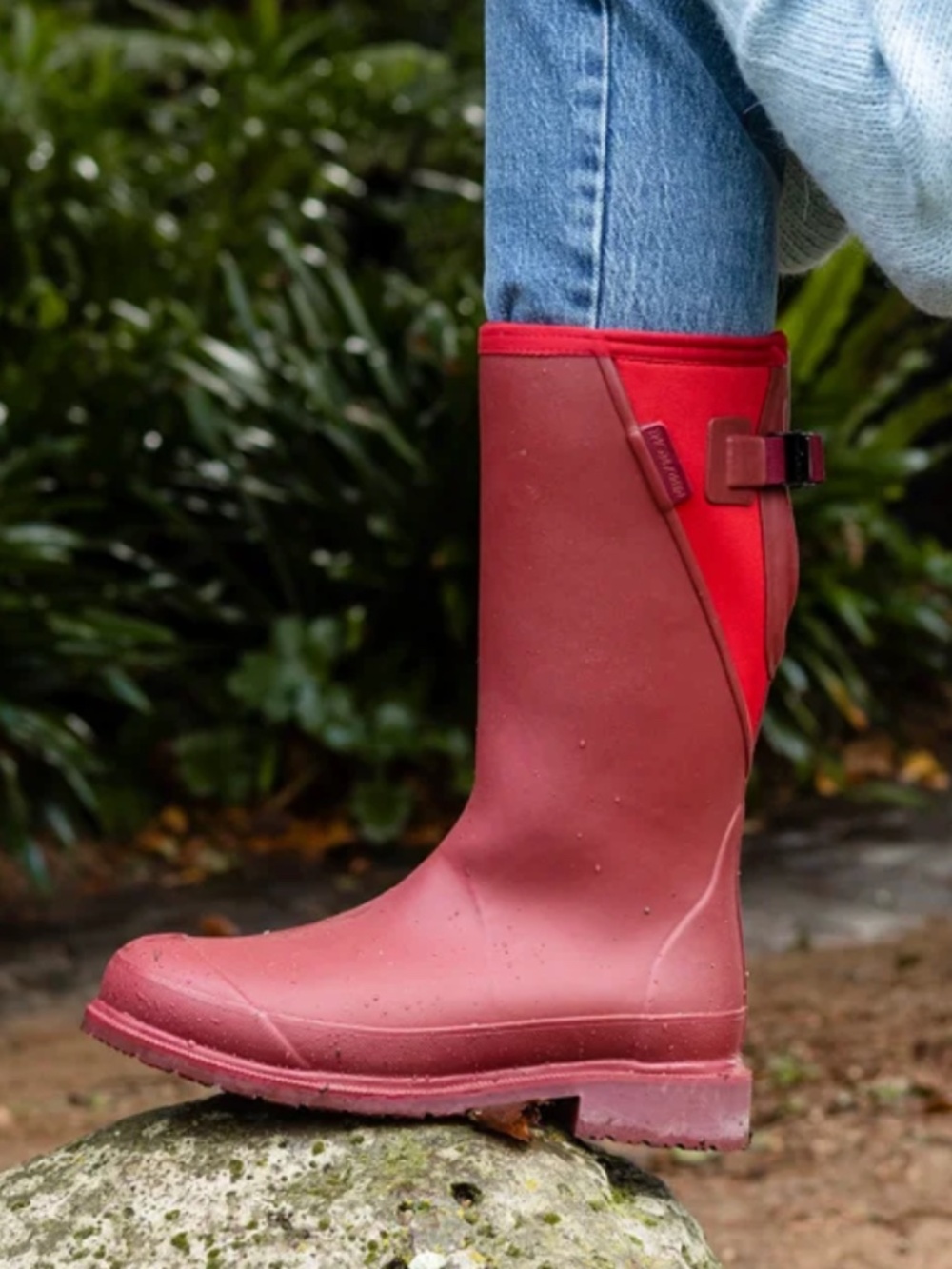 MERRY PEOPLE New Unisex 42 M9 W11 Red Tall Pull On Waterproof Wellies Rain Boots